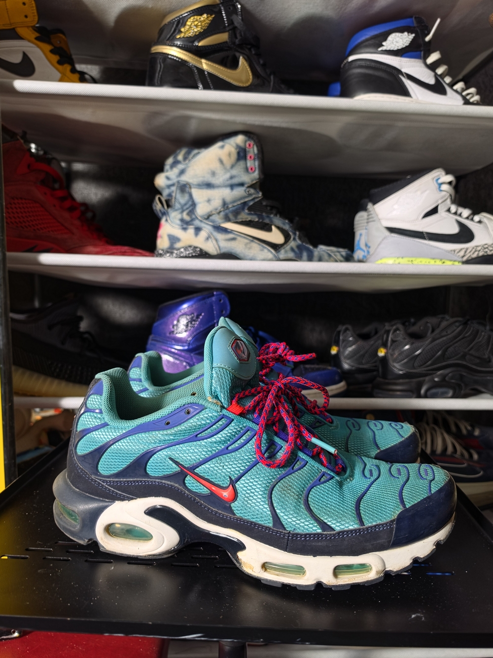 🔥 Nike Air Max Plus TN Teal & Navy Sneakers Men Size 10.5 - Picture 3 of 11